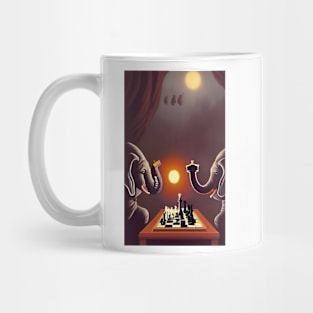 Elephants Playing Chess Mug